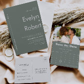 Minimalistisch Elegant Formal Green Wedding Progra Handwaaier