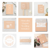 Minimalistisch Elegant Bloemendesign Beige Ronde Sticker