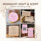 Roze Kraft Elegante Script Gebakken met Liefde Ronde Sticker