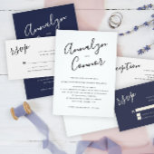 Eenvoudig minimalistisch script Moderne bruiloft r Informatiekaartje