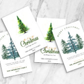 Waterverf dennenboom kerst retour adres etiket