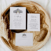 Herfst Barn | Ceremonie en receptie bruiloft All In One Uitnodiging