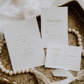 Gold Minimalist Calligraphy Weddenvice Card Briefkaart