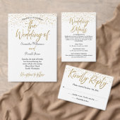 Wit & Goud Minimalistische Wedding Details Kaart (Personaliseer de collectie van deze zelfstandige maker.)