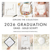 Afstudeerder Gold Script Afstuderen Dank u kaart