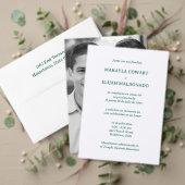 Spaans groen en wit bruiloft receptie kaart (Personaliseer deze collectie van deze onafhankelijke maker. Test)