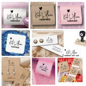 Hart Script Stud Oorbel Sieraden Display Kaart