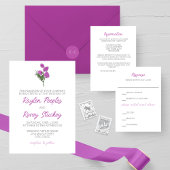 Minimalistische Lathyrus bruiloft Programmakaart