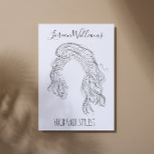 Minimalistische Line Art Long Wavy Natural Hair St Post-it® Notes