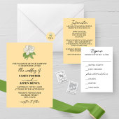 Moderne kalligrafie Magnolia bruiloft Informatiekaartje