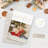 Goud & Wit Makend Geesten Helder Kerstmisfeest Kaart