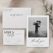 Minimalistische Thank You-plaatskaart met QR-code Menu