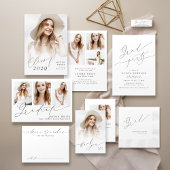 Minimalistische moderne chique script foto Afstude Kaart