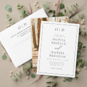 Black White Monogram Minimalist Weddenschap Wijn Etiket (Personaliseer deze collectie van deze onafhankelijke maker. Test)