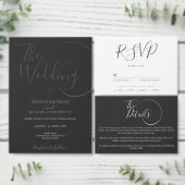 Minimalistische moderne script typografie bruiloft menu (Personaliseer de collectie van deze zelfstandige maker.)