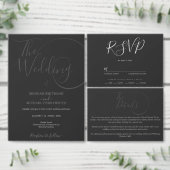 Minimalistische moderne script typografie bruiloft menu (Personaliseer de collectie van deze zelfstandige maker.)