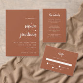Modern minimalistisch script | Terracotta Wedding RSVP Kaartje (Personaliseer de collectie van deze zelfstandige maker.)