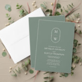 Minimalistisch Monogram Mos Groene Bruiloft Servet (Personaliseer deze collectie van deze onafhankelijke maker. Test)