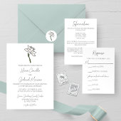 Minimalistisch Narcissus huwelijksprogramma Programmakaart