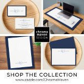 Minimalistische Navy Blue Script Tweegrens Monogra Sleutelhanger