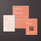 Minimalistisch Oranje huwelijksmenu Menu (Personaliseer de collectie van deze zelfstandige maker.)