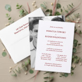 Minimalistische rode Spaans-Engelse huwelijksrecep Kaart (Personaliseer deze collectie van deze onafhankelijke maker. Test)