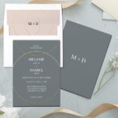 Minimalistische ringen bruiloft all in one uitnodiging