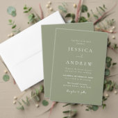 Minimalistische Sage Groen & Wit Eenvoudige Bruilo Etiket (Personaliseer deze collectie van deze onafhankelijke maker. Test)