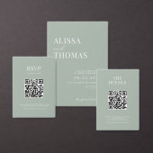 Minimalistische Sage Groene Moderne Bruiloft RSVP Kaartje (Personaliseer de collectie van deze zelfstandige maker.)