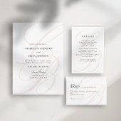 Minimalist Script Font Monogram QR Code Wedding Kaart
