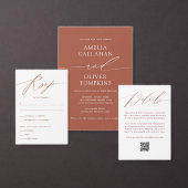 Terracotta Minimalist Script Response Kaart (Personaliseer de collectie van deze zelfstandige maker.)