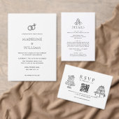 Minimalist Simple Hand Drawn Rings Wedding Acryl Uitnodigingen (Personaliseer de collectie van deze zelfstandige maker.)