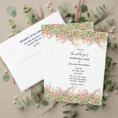 Minimalistische Eenvoudige  roos wijnstok bloemenb Kaart (Personaliseer deze collectie van deze onafhankelijke maker. Test)