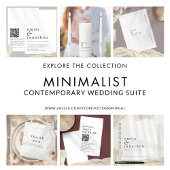 Minimale namen Datum Zwart Wit teksthuwelijk Papieren Bordje