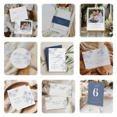 Elegante minimalistische bloementekening bruiloft kaart