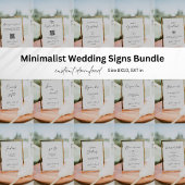 Moderne minimalistische bruiloft open bar teken kaart