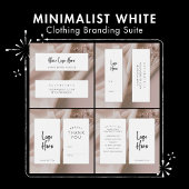 Minimalistische witte logo wasinstructies label visitekaartje