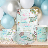 Mint Glitter Mermaid tail under the sea  Ronde Sticker