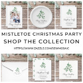 Winter groen Mistletoe Kerstmis Foto Feestdagenkaart