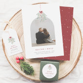 Minimalistische Mistletoe aangepaste kerst familie Ronde Sticker
