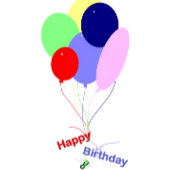 Colorful Happy Birthday Balloons bunting banner