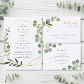Elegant Eucalyptus Greenery Lijst Wedding Menu (Personaliseer de collectie van deze zelfstandige maker.)