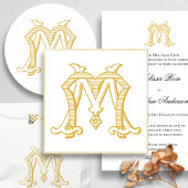 BEWERKBARE KLEUREN MM Monogram MM Logo Uitnodiging