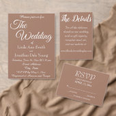 Mocha Eenvoudige Stijl Trouwen Kaart (Personaliseer de collectie van deze zelfstandige maker.)