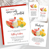 Tropical Mocktail Summer Baby shower Modern Bedankkaart