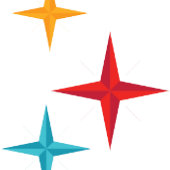 Mod Stars, Mid-Century Modern Retro Holiday Papieren Bordje