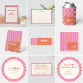 Abstract Pink Orange Custom Baby Shower Welcome Reclamebord Met Voetstuk