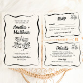 Modern & grillig Hand getrokken bruiloft Servet