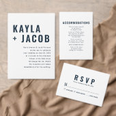 Moderne en minimale huwelijksaccommodatie informatiekaartje (Personaliseer de collectie van deze zelfstandige maker.)