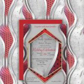 De vette metallische 3D Red Grey textuur Cadeaupapier